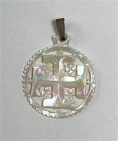 Mother of Pearl Engraved Pendant 2 Grams