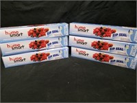 Six new boxes of zip seal freezer gallon size