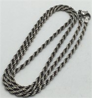 Sterling Silver Italian Rope Necklace