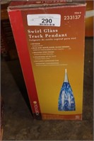 SWIRL GLASS TRACK PENDANT- NEW IN BOX