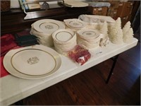 Fine Christmas Dinnerware Lot- Tree Candles,