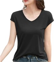 (U) T Shirt Women Short Sleeve Tops Tees V-Neck T-