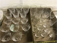 2 Trays of Cross and Olive Glasses marked