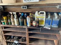 Shelf of Sprays and chemicals
