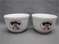 Pair Of 1999 Quaker Oatmeal Ceramic Bowls