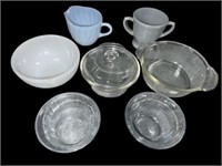Misc. set of cool glass bowls and pitchers