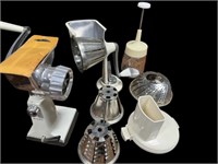 Salad shredder, processor, and nut chopper set