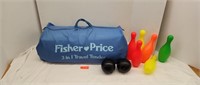 Fisher Price 3 in 1 travel tender. And plastic