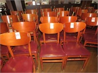 LOT, (6) PADDED WOOD DINING CHAIRS