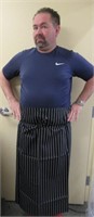 NEW- JOBLINE CHEF APRON BLACK AND WHITE STRIPE