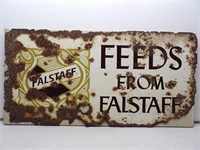 Old Falstaff Beer Sign: As-Is Mounted on Board