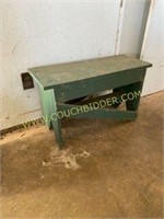24 inch green primitive porch bench