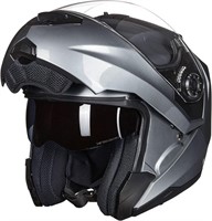 B107  ILM DP998 Motorcycle Helmet, Small Silver