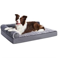 Orthopedic Pet Bed Deluxe Plush L-Shaped Couch wit