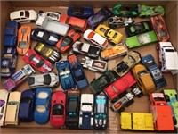 Box lot of diecast cars and Hot Wheels