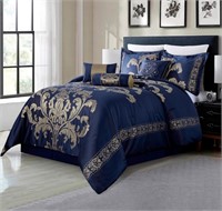 $100 Chezmoi Collection 7-Piece Jacquard Comforter