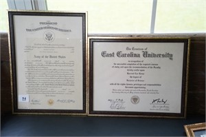 (2) Framed Certificates