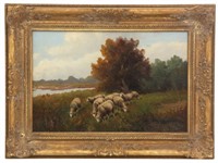 Signed Vitullo O/C Sheep Painting