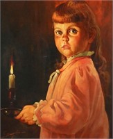 GIOVANNI BRAGOLIN, O/C of Crying Girl w Candle