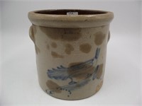 2 Gal. Brady & Ryan Salt Glaze Crock w/ Bird - NY