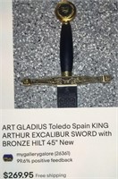 177 - KING ARTHUR SWORD W/ BRONZE HILT (SPAIN)