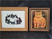 Hand cut Paper Cat Circle & Hanging Cat Tile