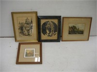 (4) Framed Prints  Largest - 12x16 Inches
