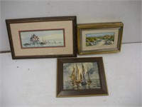 (3) Framed Prints  Largest - 21x14 Inches