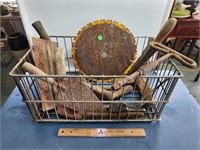 Rusted Tools in a Metal Basket