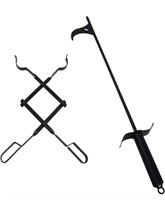 36IN FIRE POKER AND 26IN FIRE TONGS/LOG GRABBER