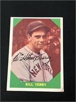 1960 Fleer Bill Terry Signed Card