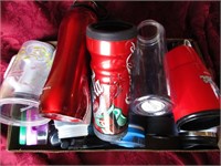 assorted travel and sport bottles