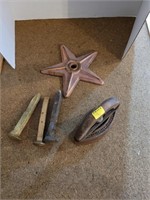 Sad Iron, Railroad Spikes, Cast Iron Star