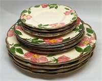 Antique Franciscan Desert Rose Plates (12)