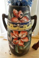 Antique Hand Painted Floral Vase