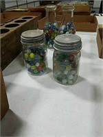 (2) small canning jars w/ marbles