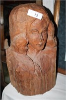 LOCAL ARTIST HAND CARVED LADY ARTIST SIGNED