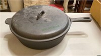 11 x 3“ cast-iron fry pan with lid 1874