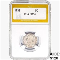 1938 Jefferson Nickel PGA PR64