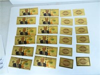 12 Gold Plated Donald Trump Novelty Notes