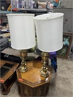 (2) 36" Table Lamps w/ Lamp Shades - one lamp shad