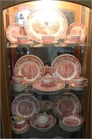 Currier & Ives Red & White China "Home Sweet Home"