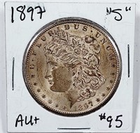 1897-S  Morgan Dollar   AU