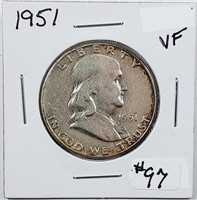 1951  Franklin Half Dollar   VF