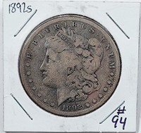 1892-S  Morgan Dollar   F