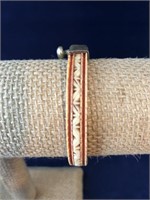 Vintage Brass & Bone Carved Bangle from India