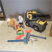 18"L Steel Tonka Truck and Toys