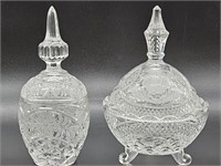 (2) Crystal Lidded Crystal / Candy Dishes