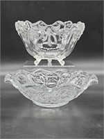 (2) Crystal: Angelique by Mikasa Footed Bowl, +