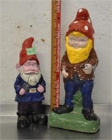 2 heavy garden Gnomes, see pics